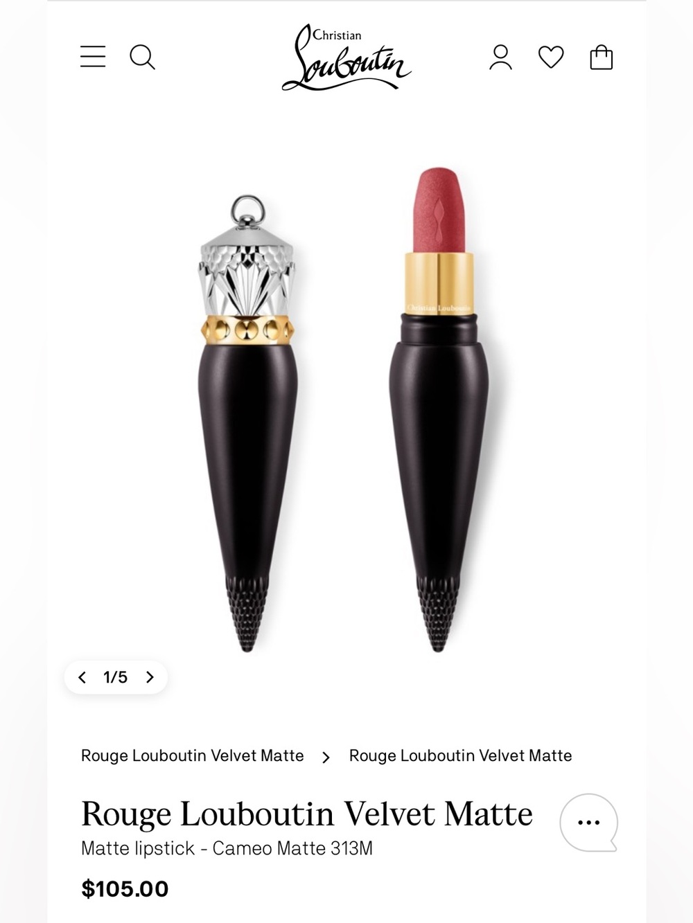 Christian Louboutin Velvet Matte Lipstick in shade Cameo Mate 313M